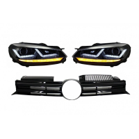 [Predná mriežka vhodná pre VW Golf VI (2008-2012) s Xenónovými svetlometmi Osram Chrómové LED dynamické sekvenčné natáčacie svetlá R20 Design]