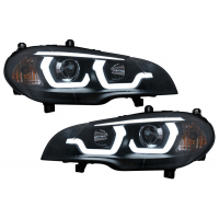 [Tube Light LED DRL Angel Eyes Headlights vhodné pre BMW X5 E70 (2007-2013) Black]