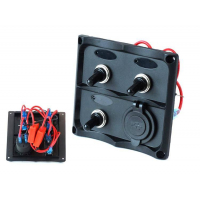 [Spínací panel 12V SPST/ON-OFFx3, 2xUSB, 2B 15A IP68]
