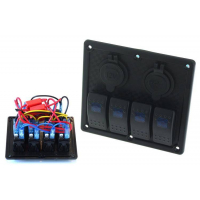 [Prepínač ON-OFFx5, 1xZ, 2xUSB 3.1A , 2xB 15A Blue]