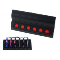 [Vypínač 12/24V IP68 ON-OFFx6, 6xB 3x5A 2x10A 1x15A, LED IP68]