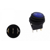[Prepínač okrúhly ON-OFF 3PIN Modrý]