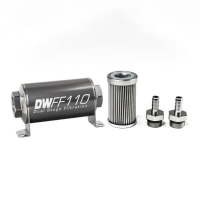 [Univerzálny in-line palivový filter DeatschWerks 10 mikrónov 3/8" 110 mm]