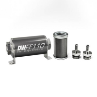 [Univerzálny in-line palivový filter DeatschWerks 40 mikrónov 5/16" 110 mm]