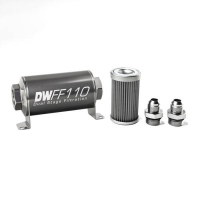 [DeatschWerks Univerzálny in-line palivový filter 40 mikrónov AN8 110 mm]