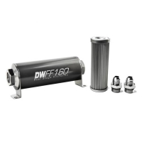 [DeatschWerks Univerzálny in-line palivový filter 10 mikrónov AN8 160 mm]