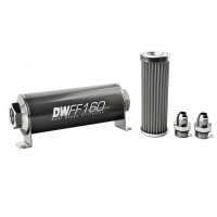 [DeatschWerks Univerzálny in-line palivový filter 100 mikrónov AN8 160 mm]