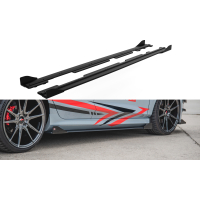 [Racing Durability Side Skirts Diffusers + Flaps Ford Fiesta Mk8 ST / ST-Line - Black-Red + Gloss Flaps]