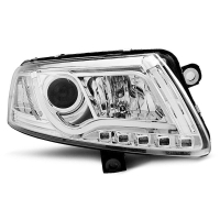 [Xenonové Svetlomety Tube Light Drl Chrome Pre Audi A6 C6 04-08]