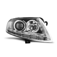 [Xenonové Svetlomety True Drl Chrome Pre Audi A6 C6 04.04-08]