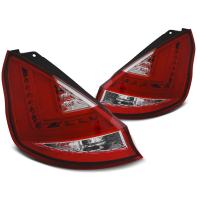 [Koncové LED zadné svetlá pre Ford Fiesta Mk7 08-12 Hb Červená Biela Led Lišta]