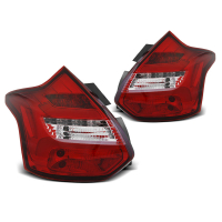 [Koncové LED zadné svetlá pre Ford Focus 3 11-10.14 Hatchback Červená Biela Led Lišta Sekv. Ind.]