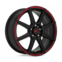 [MOTEGI MR142 CS8 - SATIN BLACK W/ RED STRIPE]