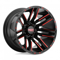 [MOTO METAL MO978 RAZOR - SATIN BLACK MACHINED W/ RED CLEAR COAT]