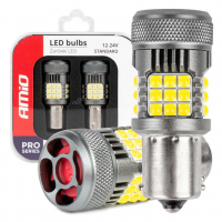 [LED BUBLICE CANBUS PRO séria 1156 BA15S P21W R10W R5W 36x3030 SMD VENTILÁTOR Biely 12V/24V AMIO-03722]