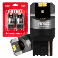 [LED CANBUS PRO séria 7440 WY21W 4x3030 SMD oranžová 12/24V AMIO-03590]