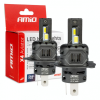 [LED svetlomety X4-series AVIATOR H4 6500K max 44W AMIO-03763]