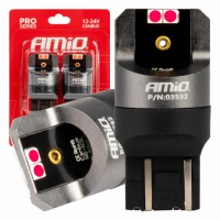 [LED CANBUS PRO séria 7443 W21/5W 4x3030 SMD červená 12/24V AMIO-03592]