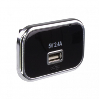 [USB 2,4A zásuvka 12/24V, chromový rámeček]