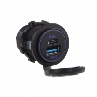 [USB QC3.0 + USB-C PD3.0 zásuvka 12/24V]