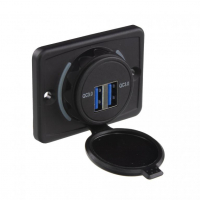 [2x USB QC3.0 zásuvka 12/24V, montáž na povrch]