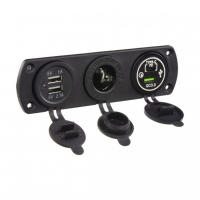 [Trojitá zásuvka do panelu CL, 3x USB-A + 1x USB-C nabíječka]