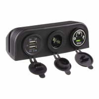 [Trojitá zásuvka s panelem CL, 3x USB-A + 1x USB-C nabíječka]
