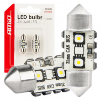 [LED CANBUS bulbs 12SMD Festoon C5W 3838 31mm White 12/24V AMIO-04247]