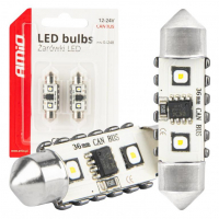 [LED CANBUS bulbs 12SMD Festoon C5W 3838 36mm White 12/24V AMIO-04248]