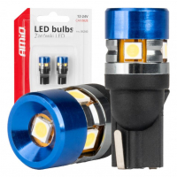[LED žiarovky CANBUS T10 W5W 5SMD 3030 Biela 12V 24V AMIO-04240]