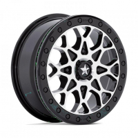 [MSA OFFROAD WHEELS M48 PORTAL BEADLOCK - GLOSS BLACK MACHINED W GB RING]