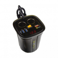 [Dvojitá CL zásuvka s 3x USB+voltmetrem do držáku nápojů]