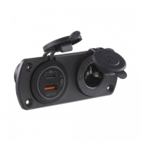 [Dvojitá zásuvka do panelu 1x CL + 2x nabíječka USB voděodolná]
