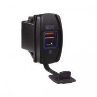 [USB nabíječka QC3.0 + USB-C, "Rocker" 12/24V, 48W]