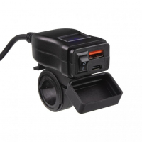 [USB/USB-C nabíječka s voltmetrem na motocykl]