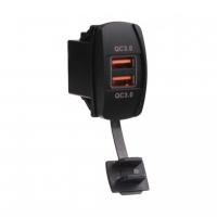 [2x USB nabíječka QC3.0 , "Rocker" 12/24V, 48W]