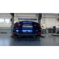 [Audi S4/ S5 - B9 Koncový tlmič výfuku vpravo/vľavo s výfukovými klapkami, stredový tlmič a predný tlmič - 2x100 Typ 25 vpravo/vľavo s čiernymi smaltovanými koncovkami výfuku]