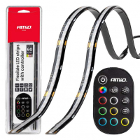 [Flexible LED strips with controller multicolour RGB 2x30cm 12V AMIO-04579]