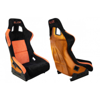 [Pretekárske sedadlo SLIDE KS2 Premium Čierne & Oranžové Semiš Oranžový Trblietavý]