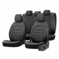[Car seat covers set OTOM INSPIRE 3501 BLACK ECO-LEATHER 3-ZIP]
