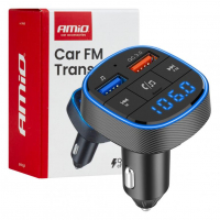 [Car FM Transmitter 2×USB-A 12V 24V AMIO-04648]
