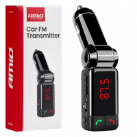 [Car FM Transmitter 2×USB-A 12V 24V AMIO-04650]
