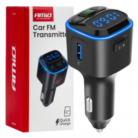 [Car FM Transmitter 1×USB-A 2×USB-C 12V 24V AMIO-04651]