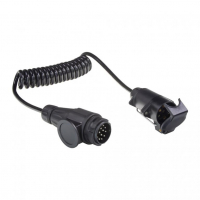 [Prodlužovací kabel 2 m spirálový, 1x zástrčka 13pin, 1x zásuvka 7pin, 12V]