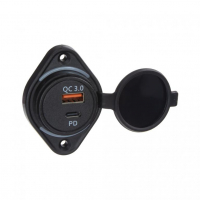 [USB QC3.0 + USB-C zásuvka 12/24V, montáž na povrch]