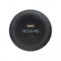 [USB QC3.0 + USB-C zásuvka, montáž do nábytku]