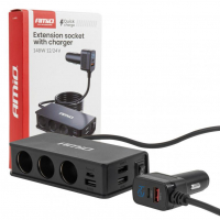 [Extension socket with charger 3xUSB-A USB-C QC 3.0 PD 3.0. 148W AMIO-04836]