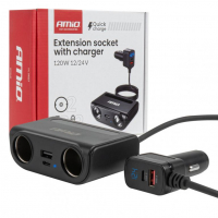 [Extension socket with charger USB-C USB-A QC3.0 PD3.0 120W AMIO-04837]