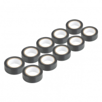 [Black PVC electrical tapes set 10 pcs 19mm x 10m x 0.13mm AMIO-04845]