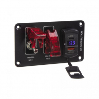 [Panel s 2x spínači + 2x USB, 12V]